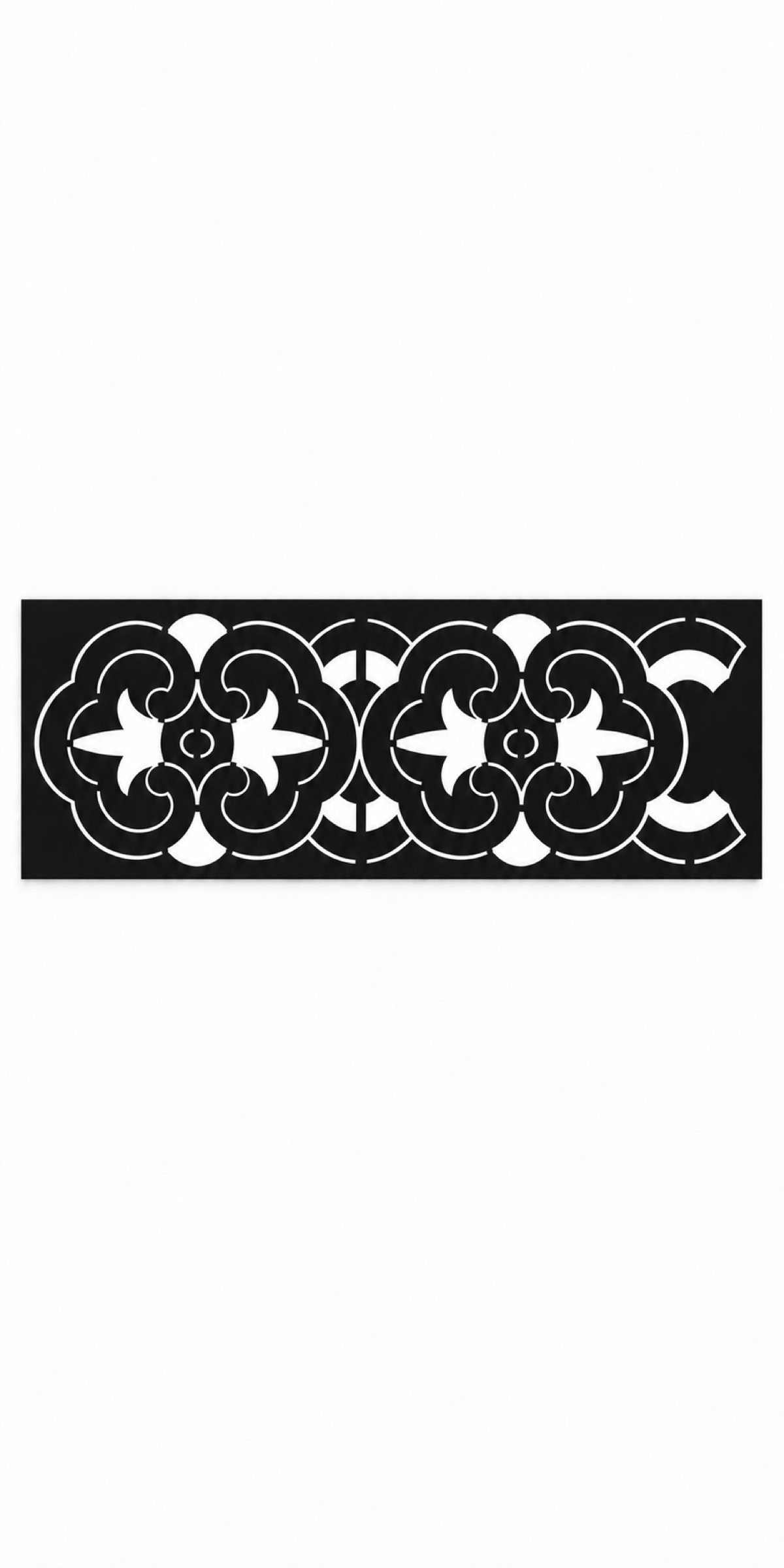 Design 331 Clover Scroll Border Laser Cut Metal Privacy Screen Panel front main view