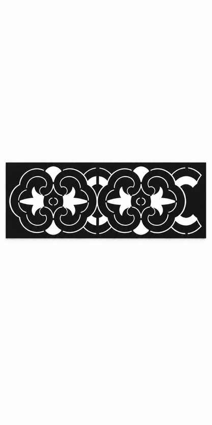 Design 331 Clover Scroll Border Laser Cut Metal Privacy Screen Panel front main view