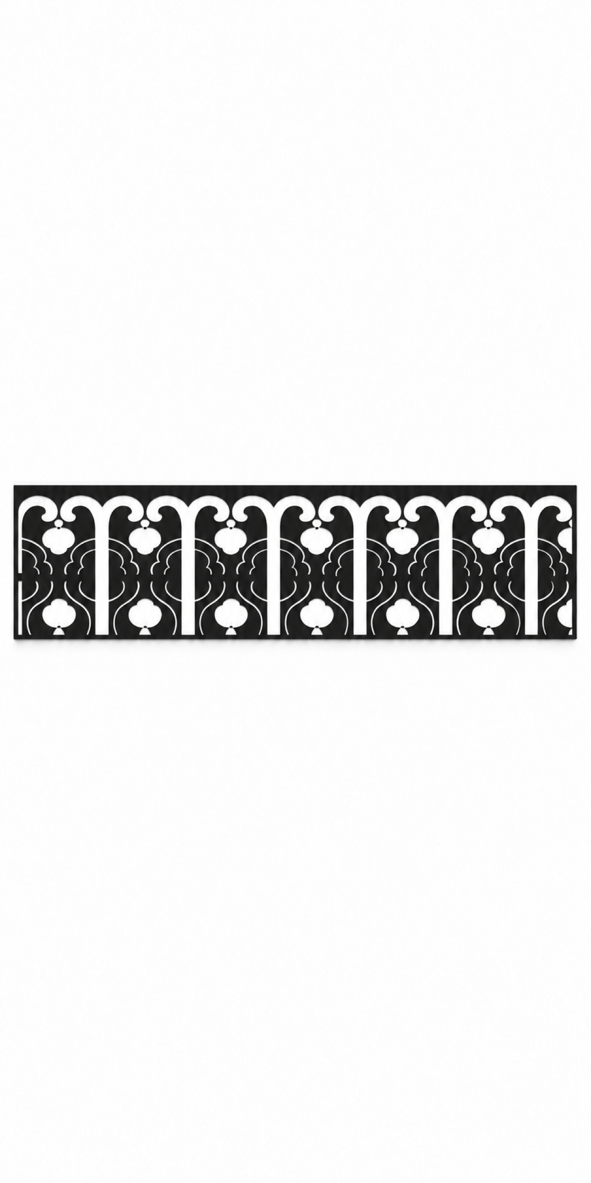Design 333 Arcade Fleur Border Laser Cut Metal Privacy Screen Panel front main view
