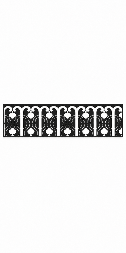 Design 333 Arcade Fleur Border Laser Cut Metal Privacy Screen Panel front main view