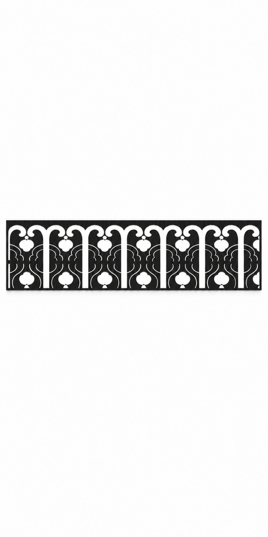 Design 333 Arcade Fleur Border Laser Cut Metal Privacy Screen Panel front main view