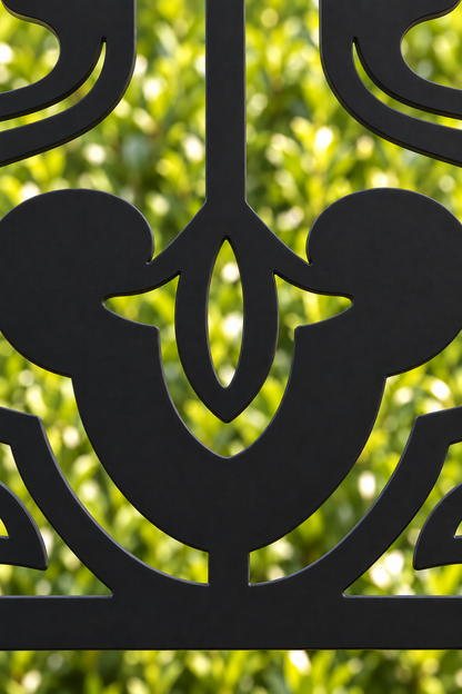 Design 334 Palace Column Border Laser Cut Metal Privacy Screen Panel close-up detail view