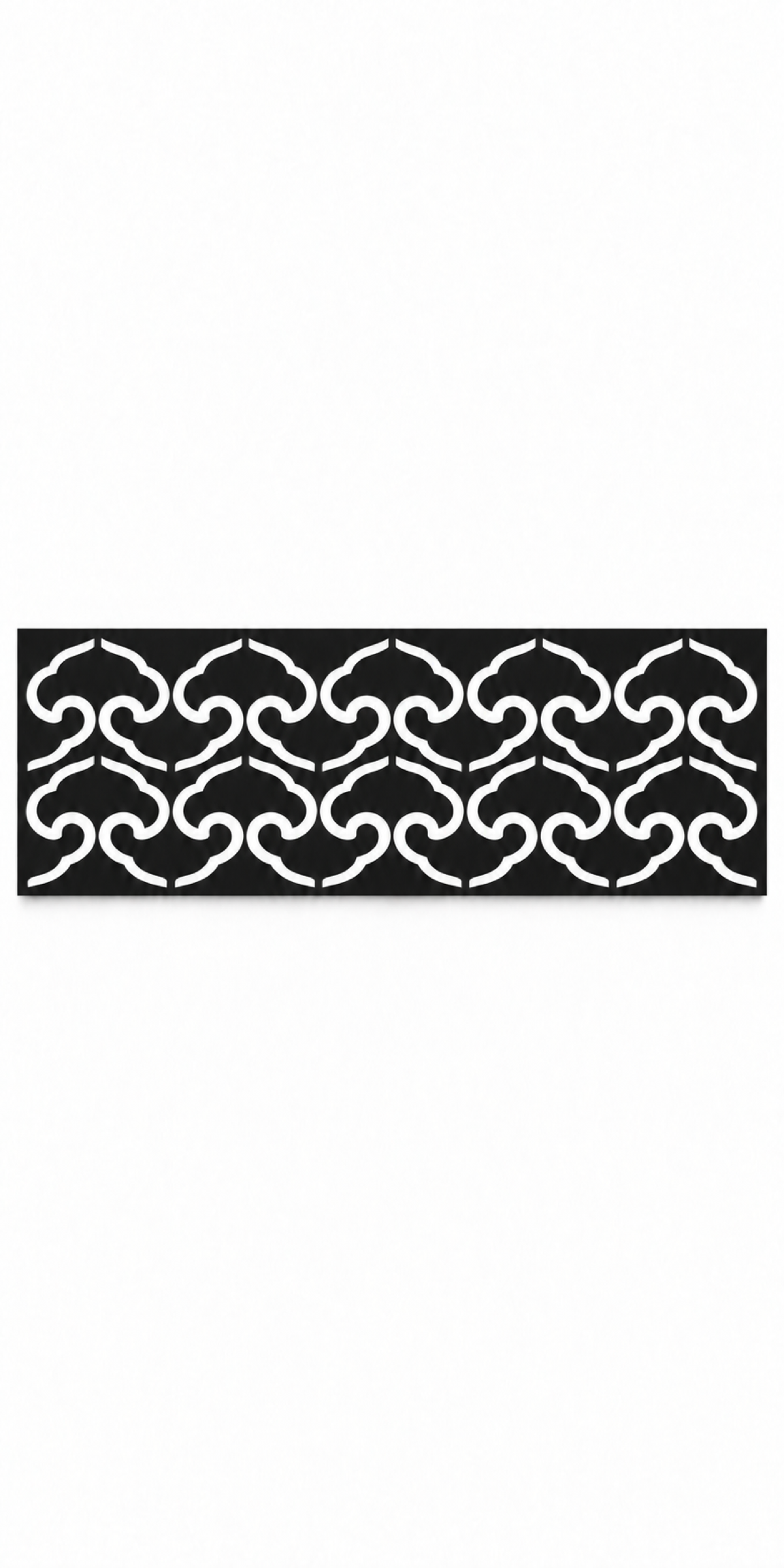 Design 335 Interlocking Cloud Border Laser Cut Metal Privacy Screen Panel front main view