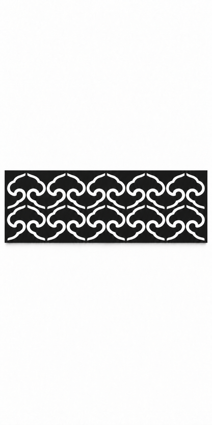 Design 335 Interlocking Cloud Border Laser Cut Metal Privacy Screen Panel front main view