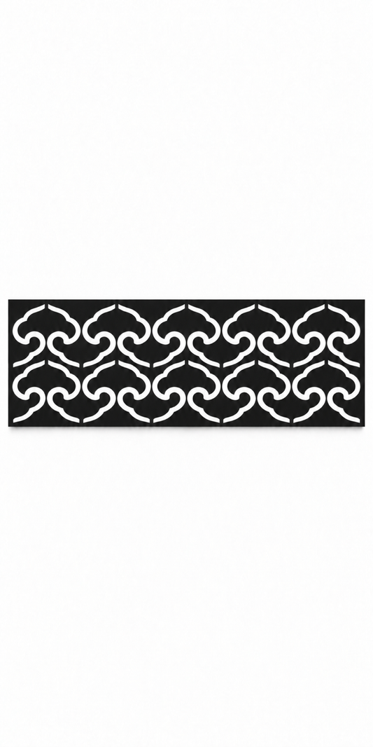 Design 335 Interlocking Cloud Border Laser Cut Metal Privacy Screen Panel front main view