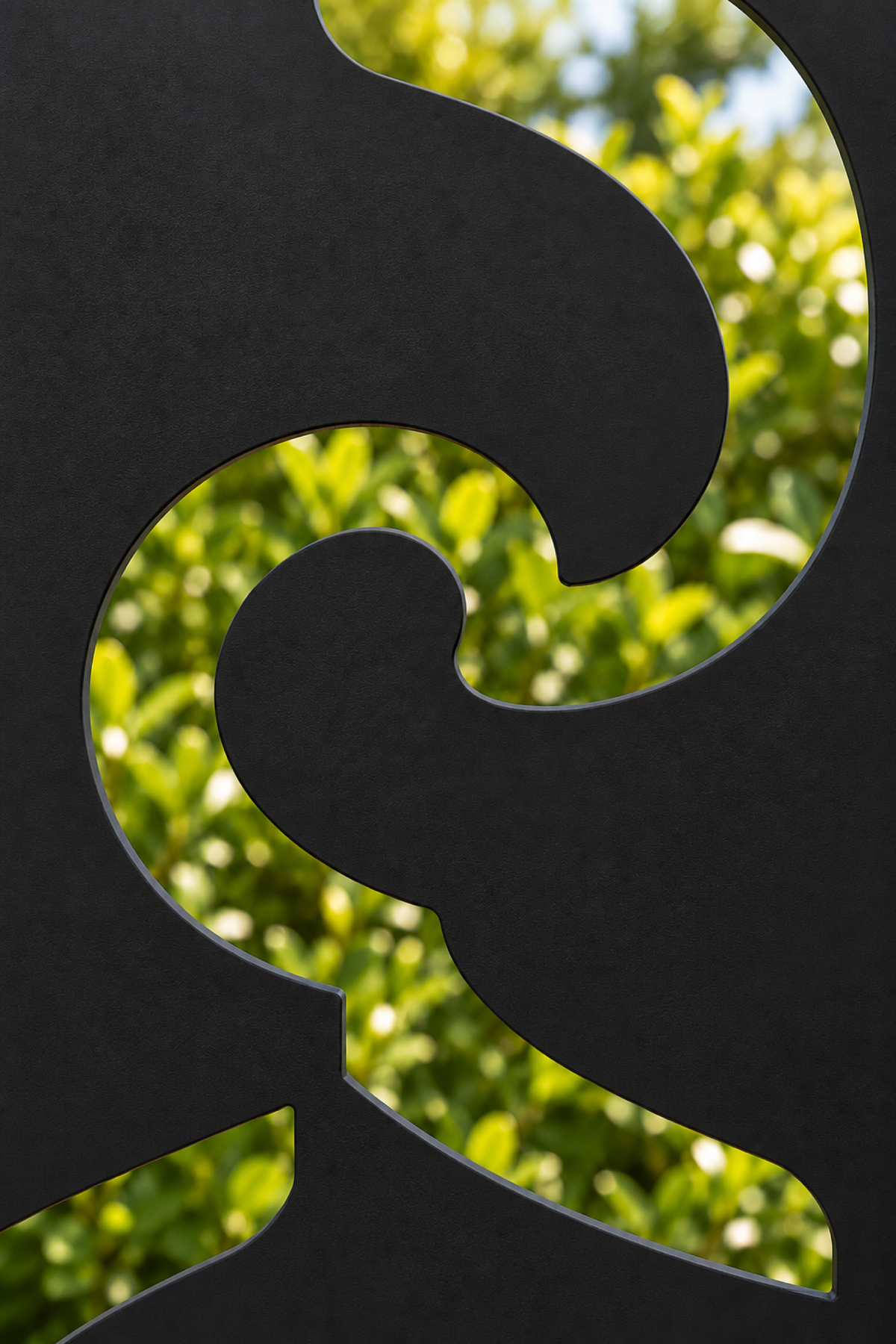 Design 335 Interlocking Cloud Border Laser Cut Metal Privacy Screen Panel close-up detail view