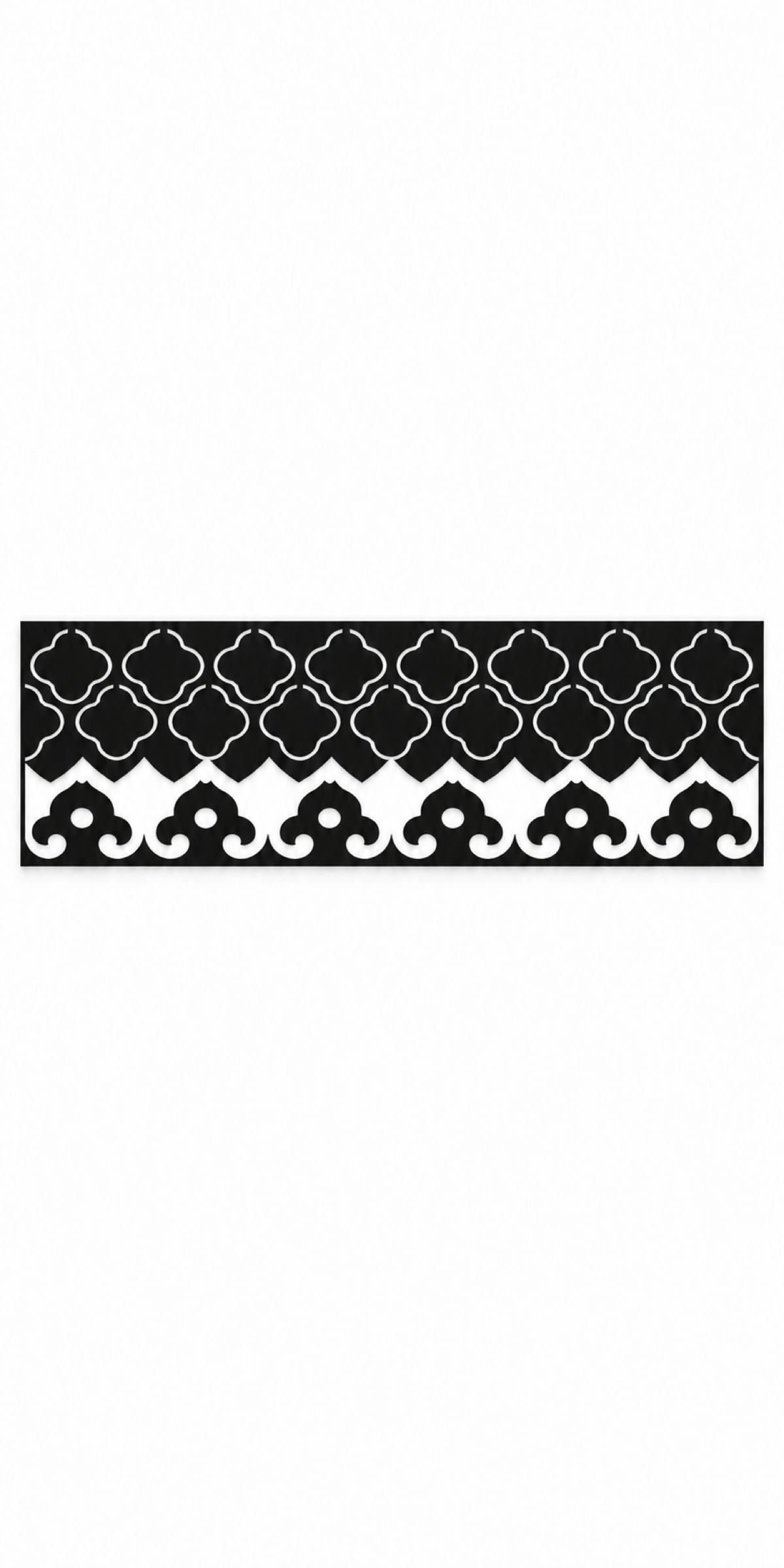 Design 336 Quatrefoil Wave Border Laser Cut Metal Privacy Screen Panel front main view