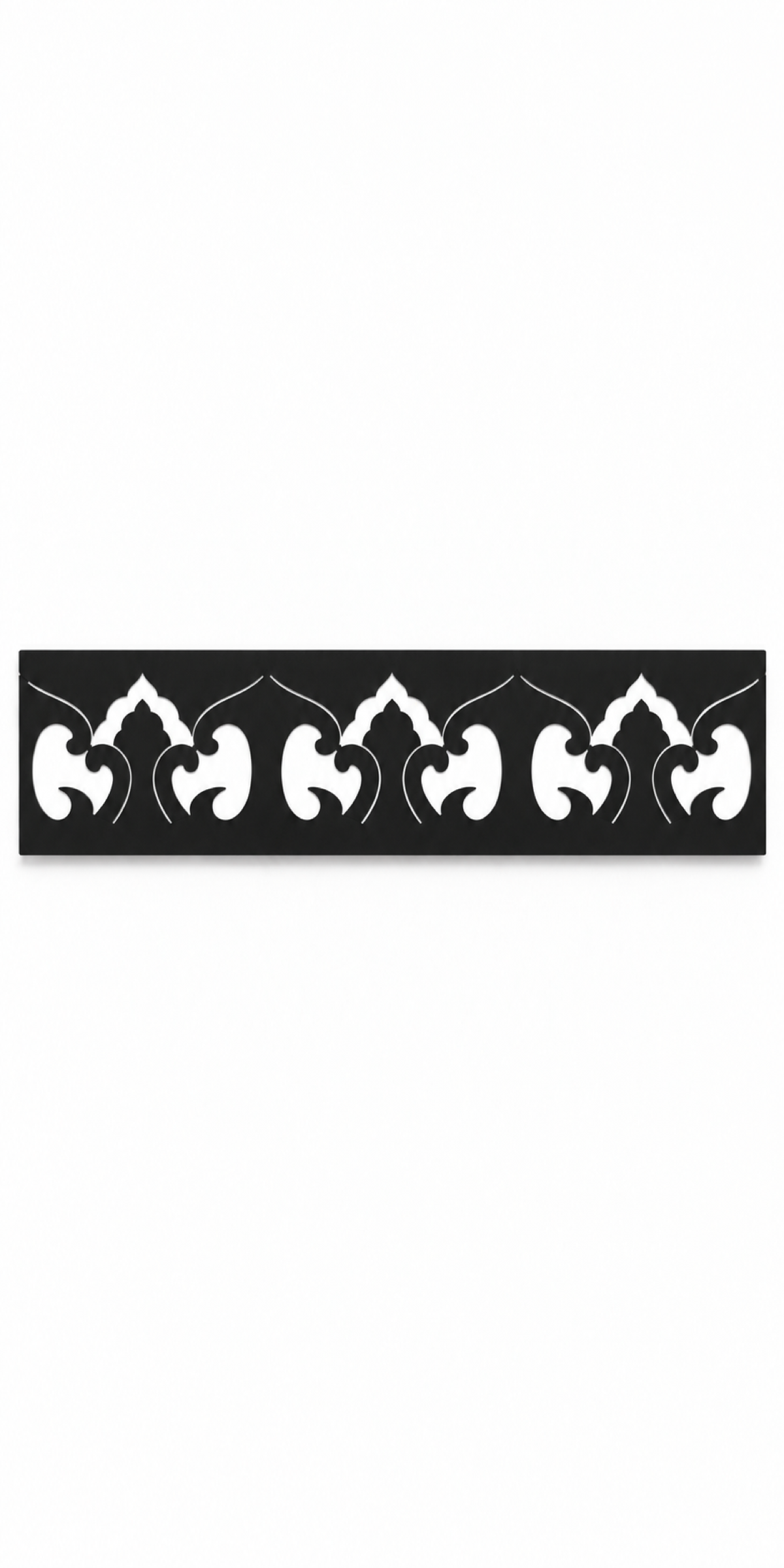 Design 338 Flame Crest Border Laser Cut Metal Privacy Screen Panel front main view