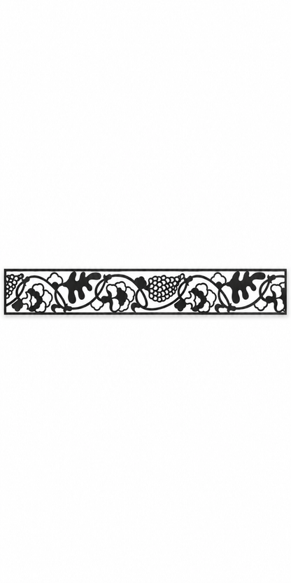 Design 339 Leaf Ribbon Border Laser Cut Metal Privacy Screen Panel front main view