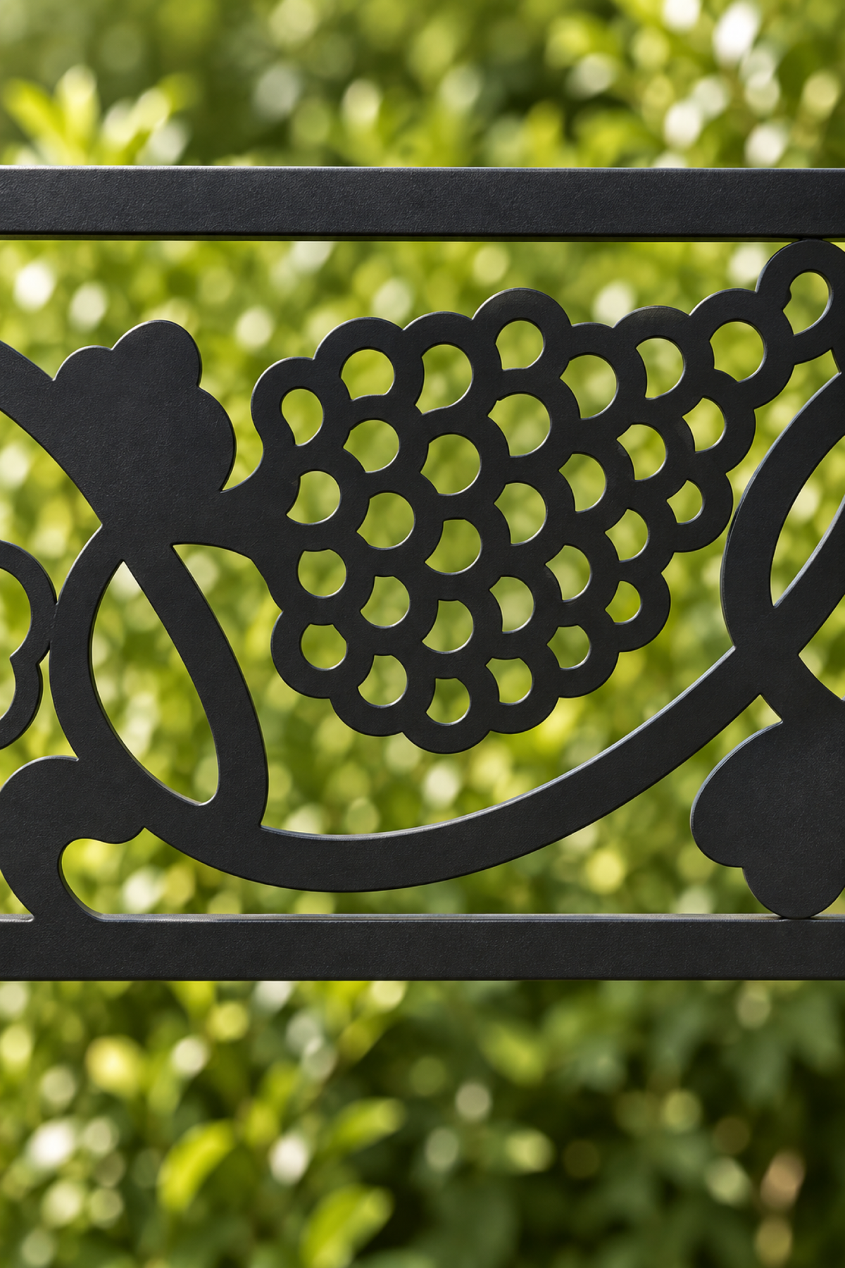 Design 339 Leaf Ribbon Border Laser Cut Metal Privacy Screen Panel close-up detail view