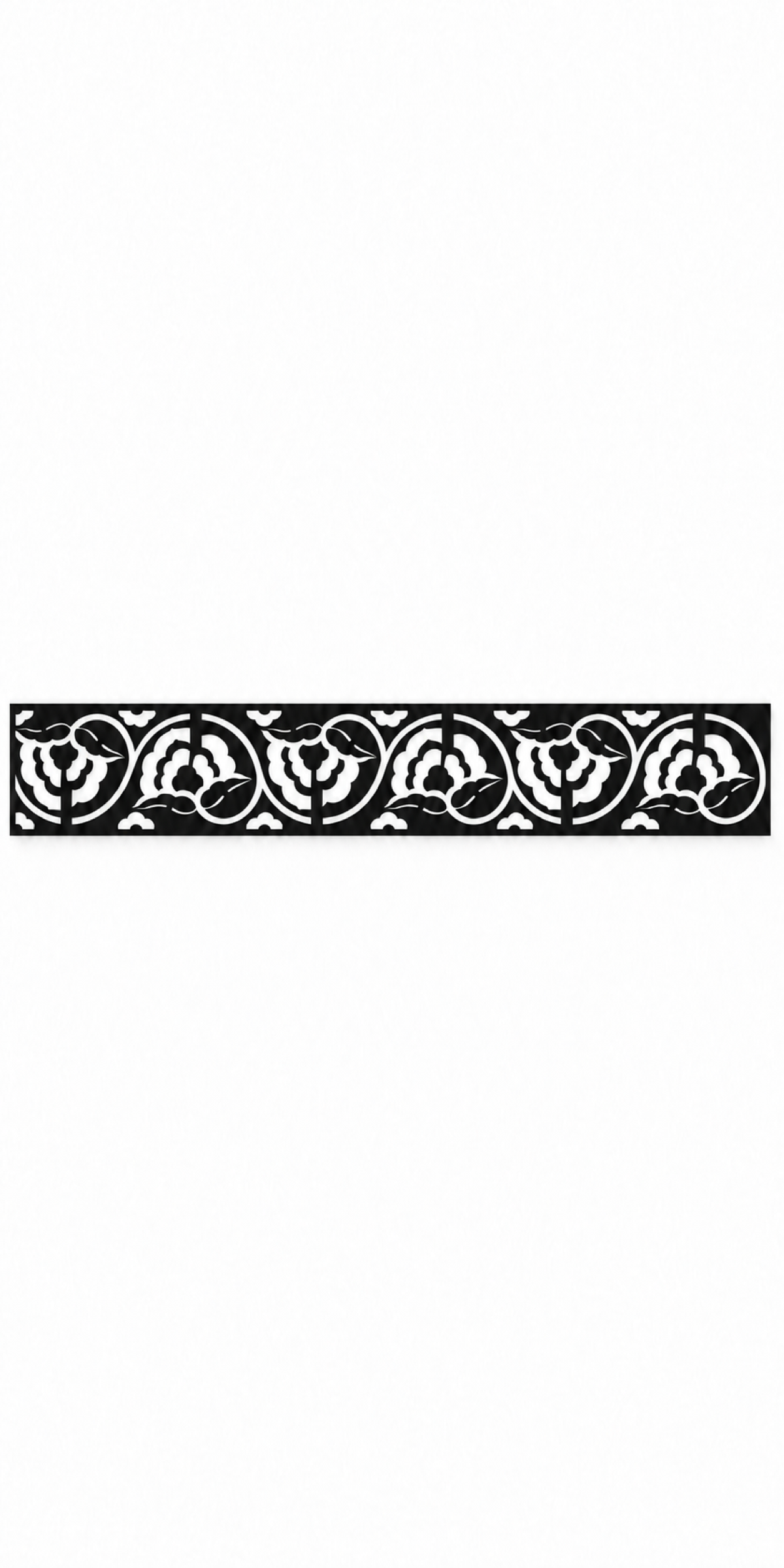 Design 340 Rose Vine Border Laser Cut Metal Privacy Screen Panel front main view