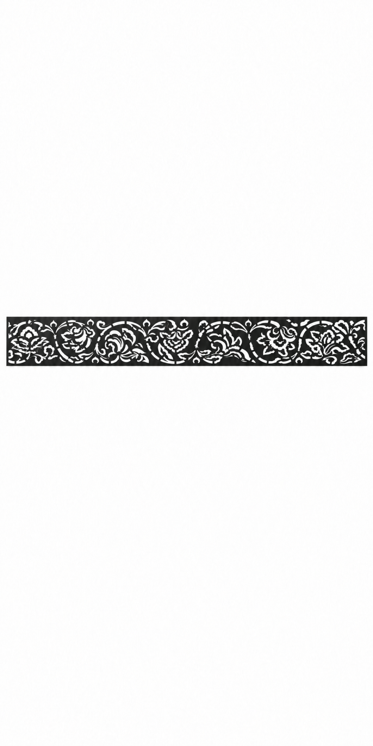 Design 342 Dense Acanthus Border Laser Cut Metal Privacy Screen Panel front main view