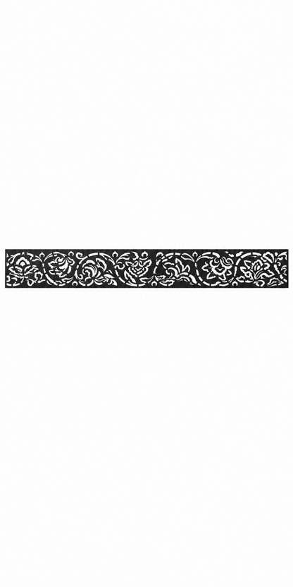 Design 342 Dense Acanthus Border Laser Cut Metal Privacy Screen Panel front main view