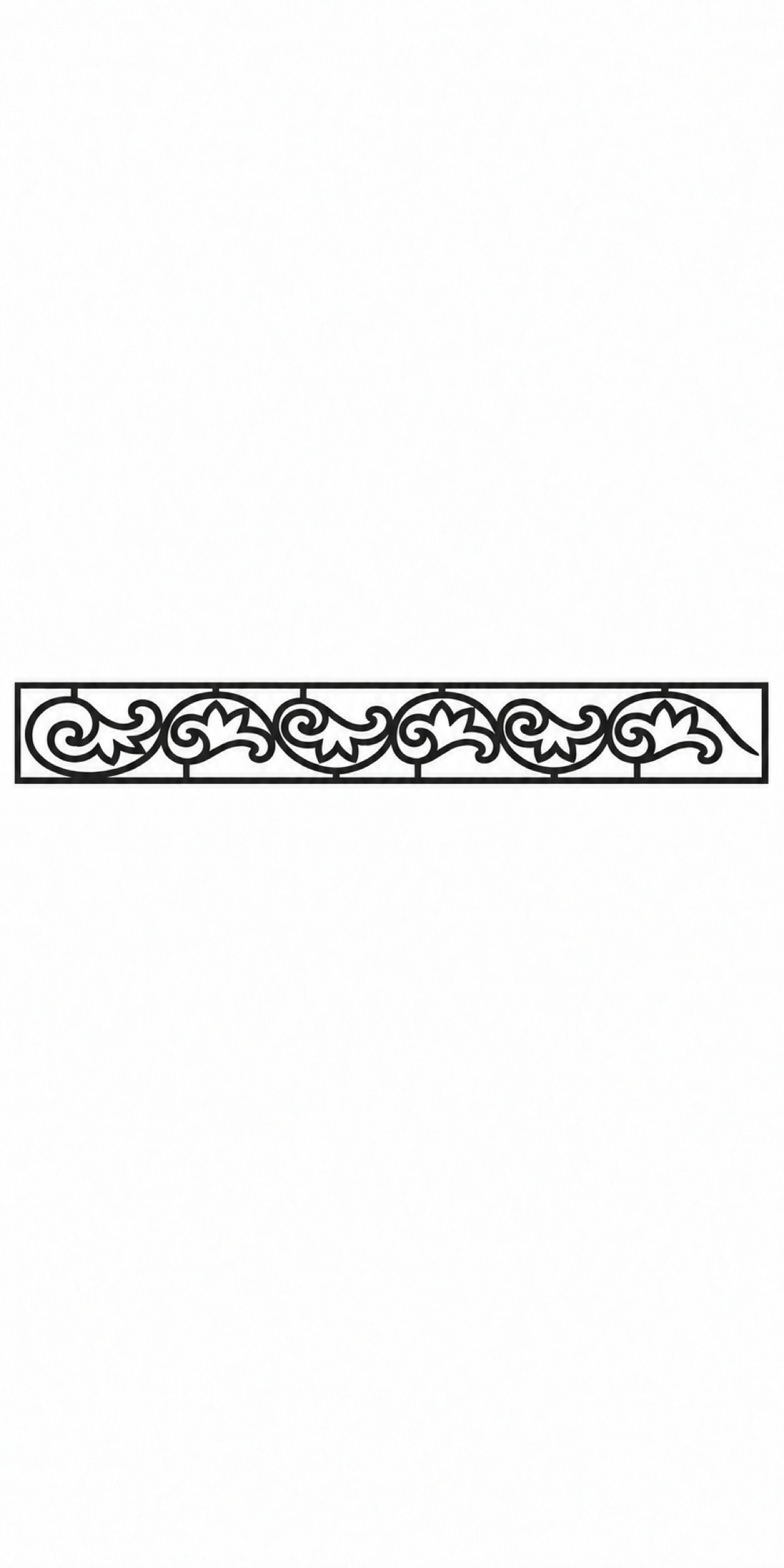 Design 346 Heart Scroll Border Laser Cut Metal Privacy Screen Panel front main view