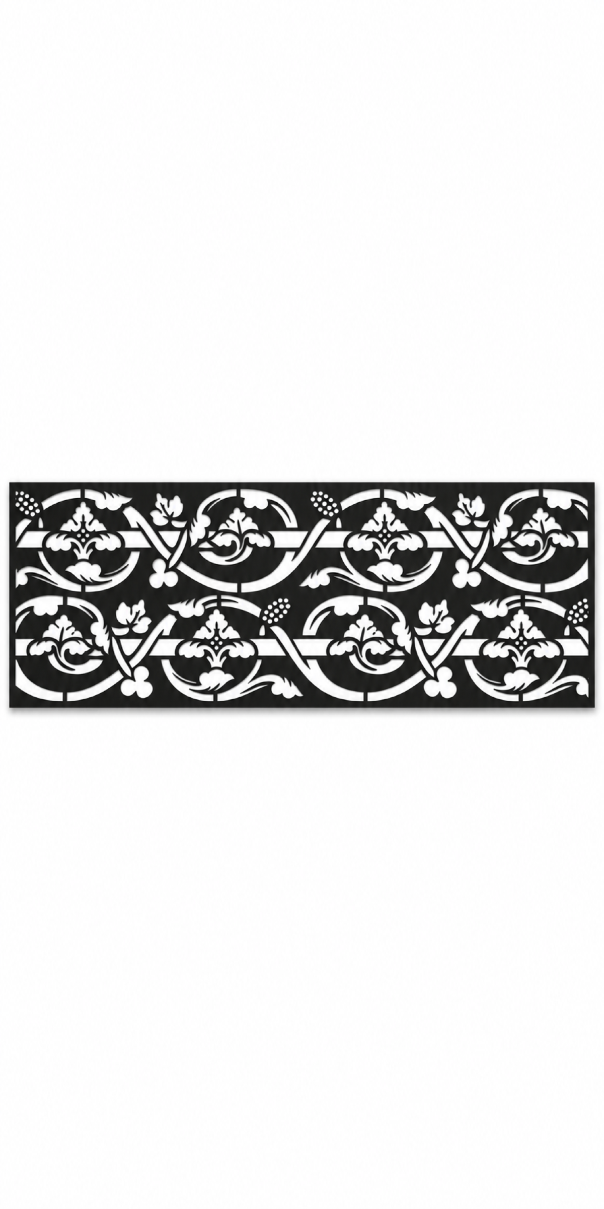 Design 351 Victorian Leaf Border Laser Cut Metal Privacy Screen Panel front main view