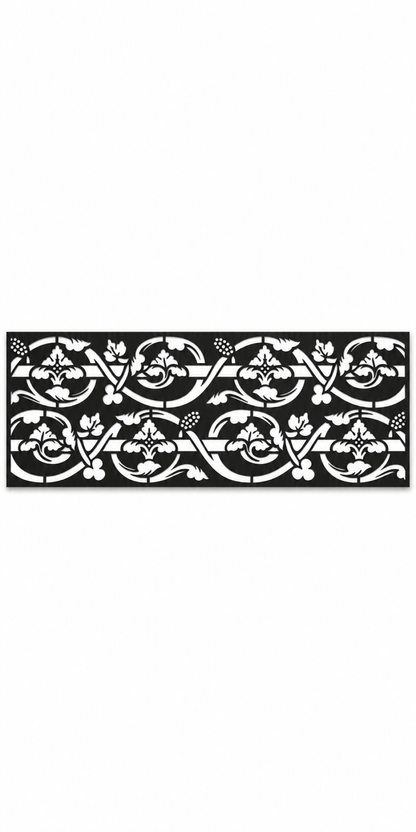 Design 351 Victorian Leaf Border Laser Cut Metal Privacy Screen Panel front main view