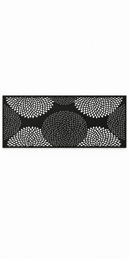 Design 352 Chrysanthemum Dot Field Laser Cut Metal Privacy Screen Panel front main view