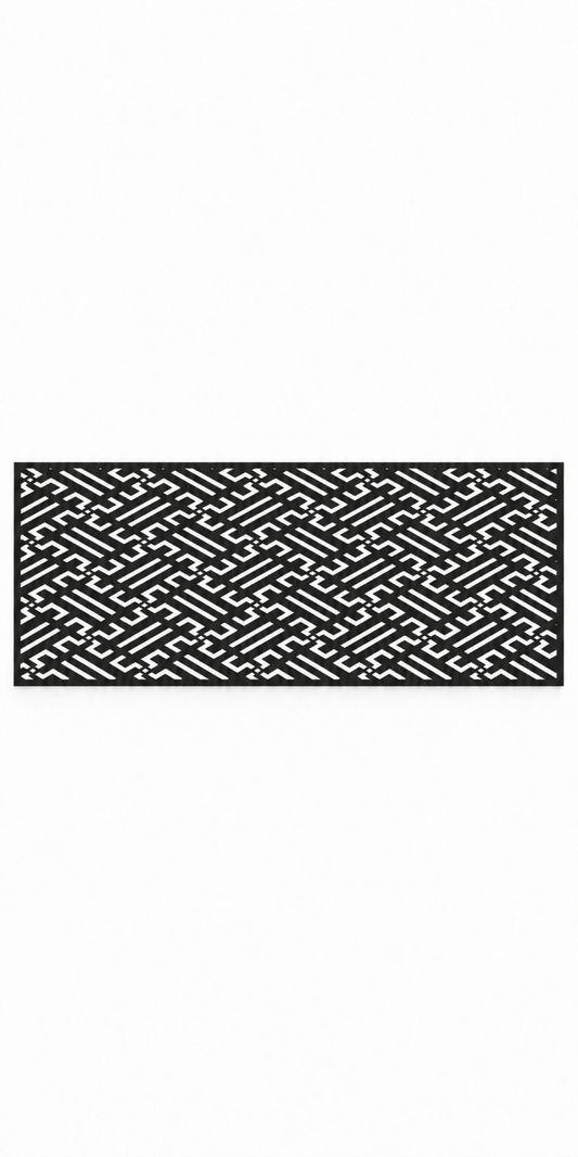 Design 354 Dense Maze Border Laser Cut Metal Privacy Screen Panel front main view