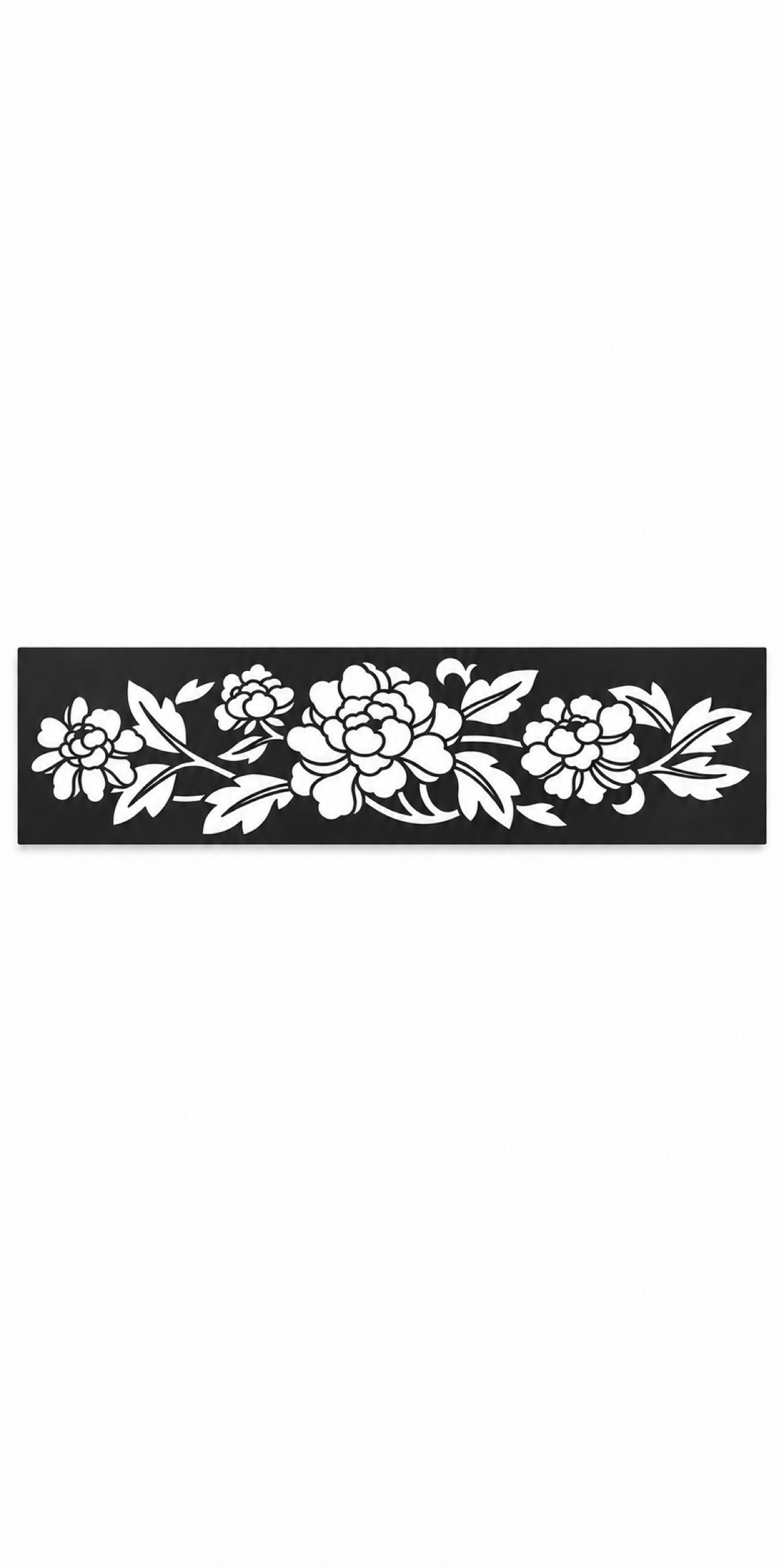 Design 355 Rose Bouquet Border Laser Cut Metal Privacy Screen Panel front main view