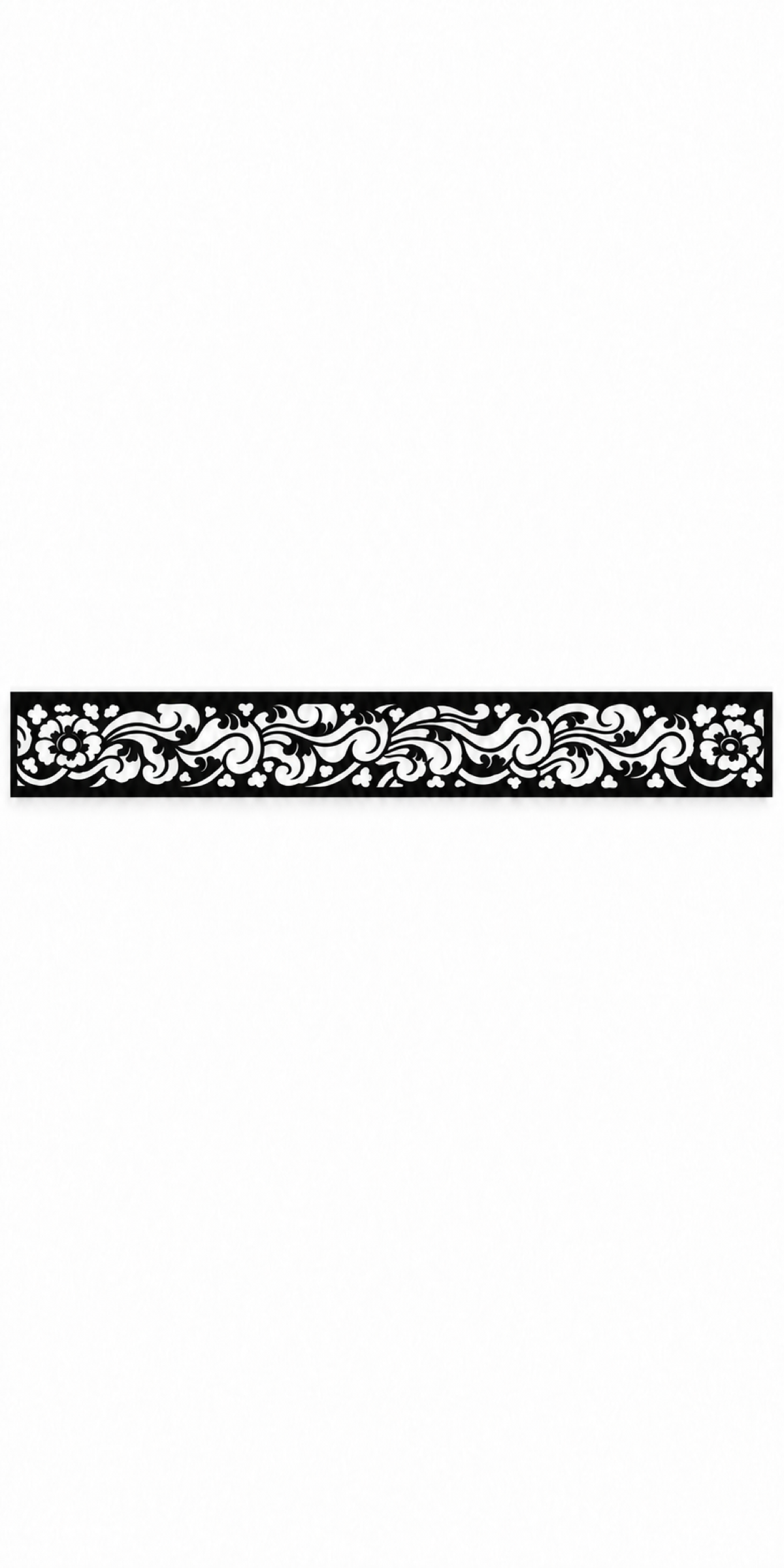 Design 356 Floral Acanthus Border Laser Cut Metal Privacy Screen Panel front main view