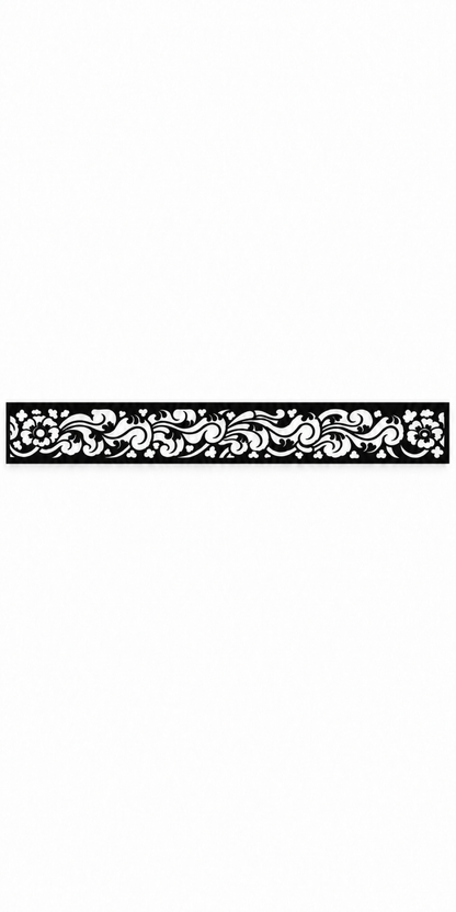 Design 356 Floral Acanthus Border Laser Cut Metal Privacy Screen Panel front main view