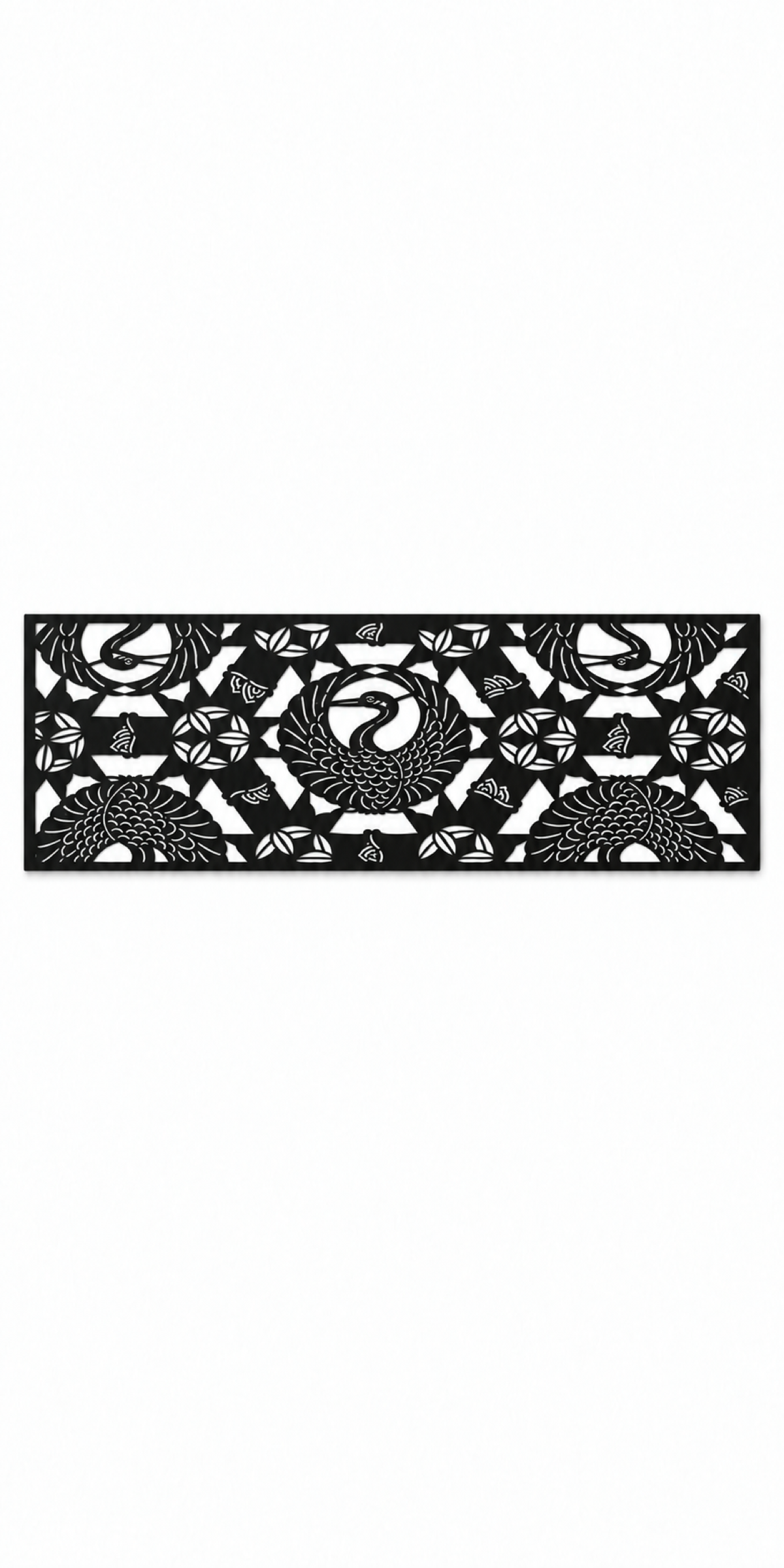 Design 357 Eye and Leaf Mosaic Border Laser Cut Metal Privacy Screen Panel front main view
