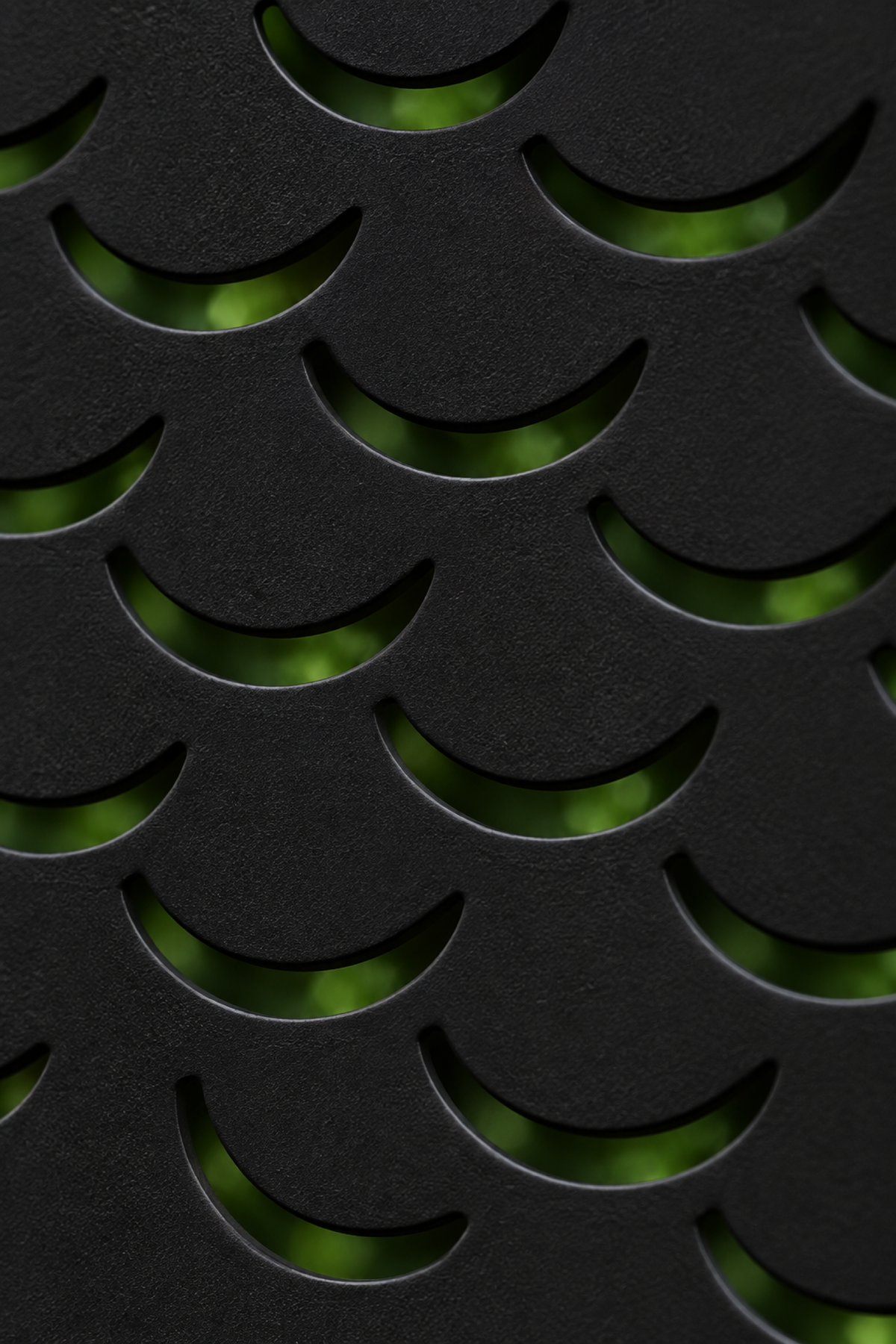 Design 357 Eye and Leaf Mosaic Border Laser Cut Metal Privacy Screen Panel close-up detail view