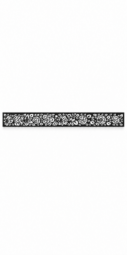 Design 358 Mini Blossom Border Laser Cut Metal Privacy Screen Panel front main view