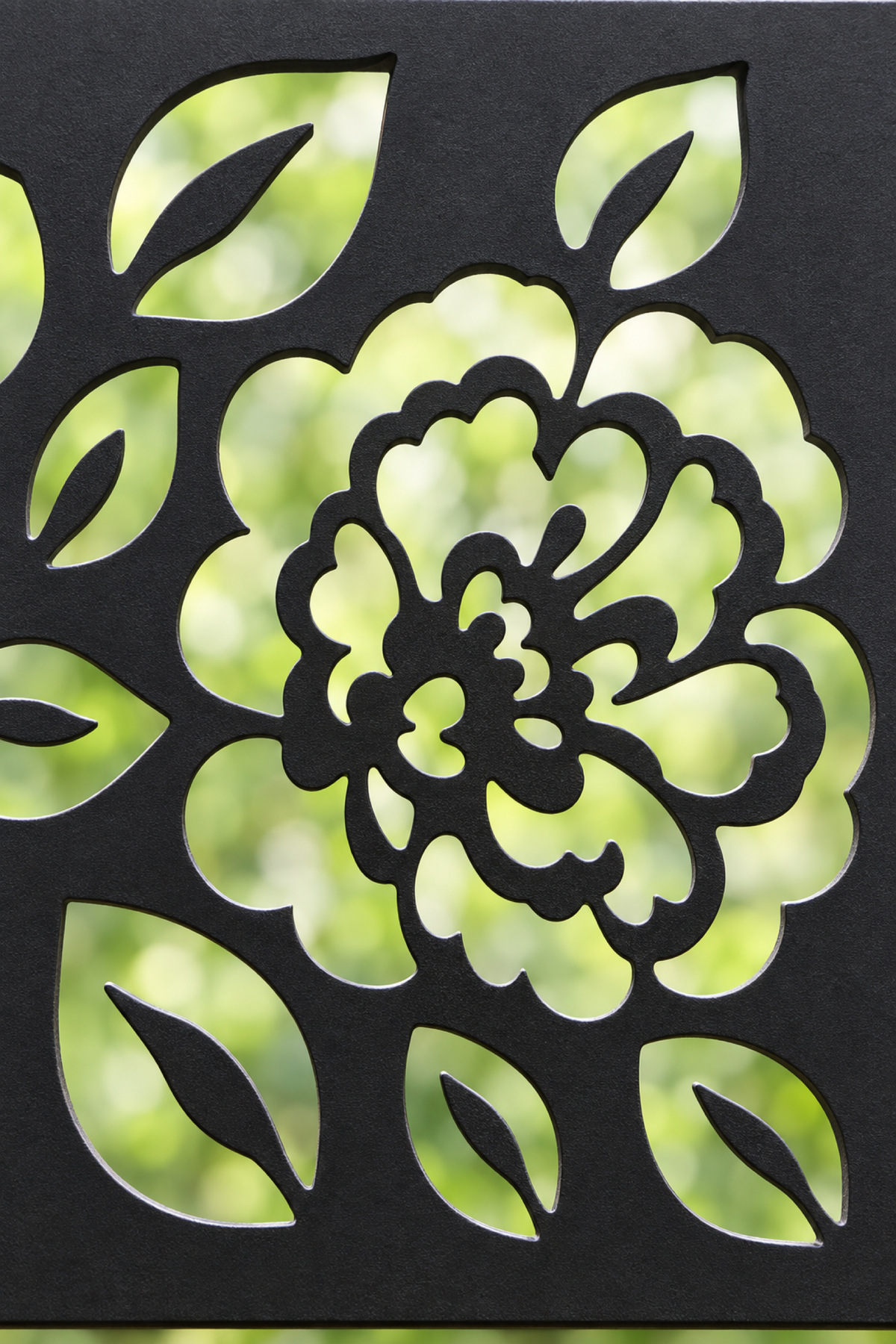 Design 358 Mini Blossom Border Laser Cut Metal Privacy Screen Panel close-up detail view