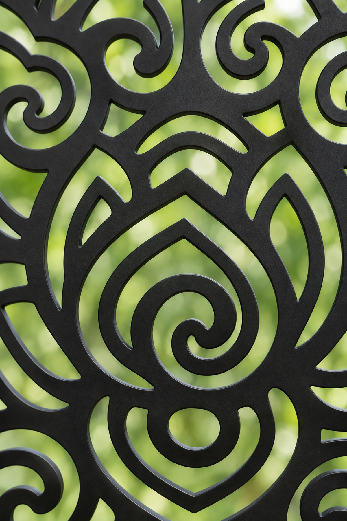 Design 359 Lotus Cloud Medallion Laser Cut Metal Privacy Screen Panel close-up detail view