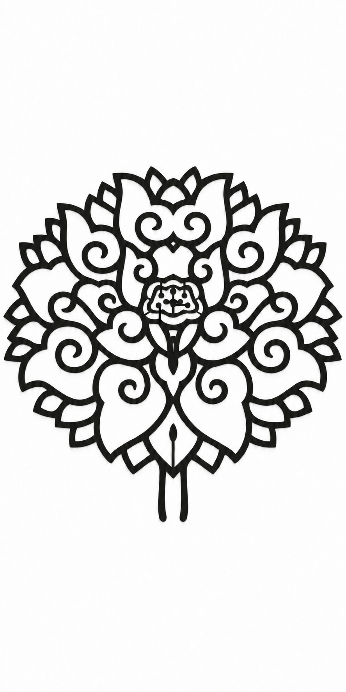 Design 360 Peony Cloud Medallion Laser Cut Metal Privacy Screen Panel front main view