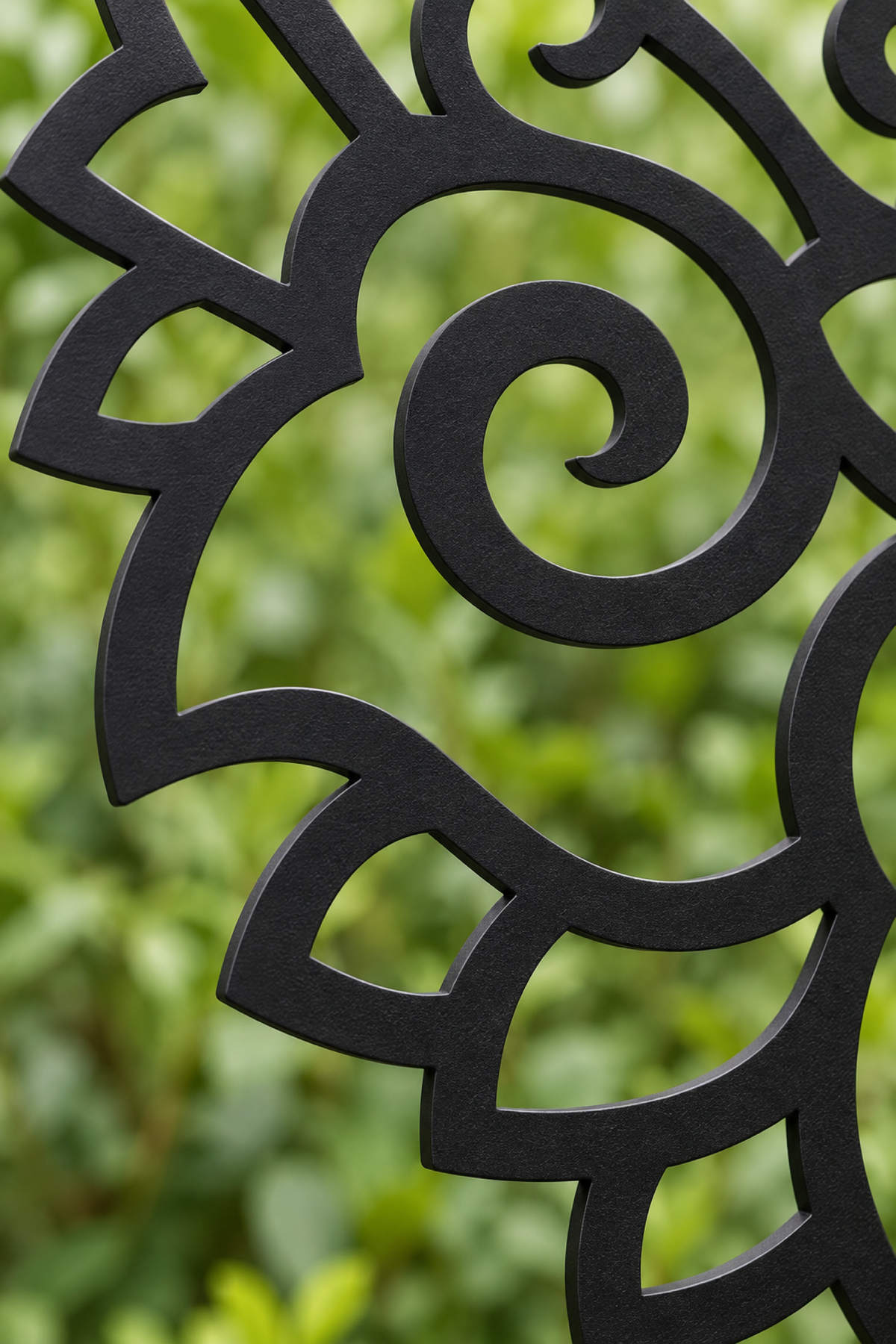 Design 360 Peony Cloud Medallion Laser Cut Metal Privacy Screen Panel close-up detail view
