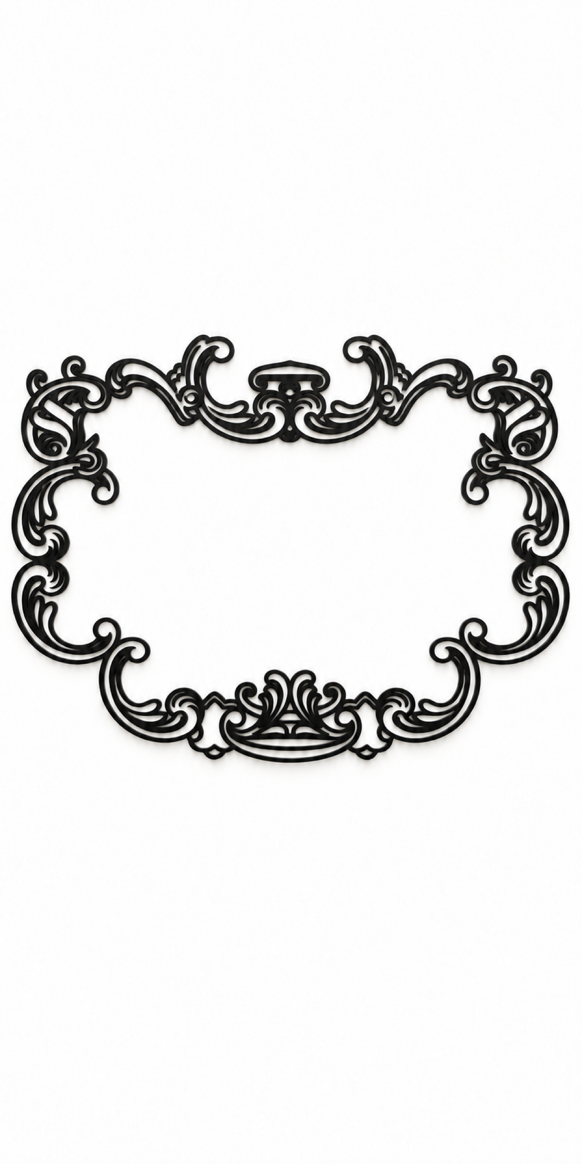Design 361 Victorian Oval Frame Laser Cut Metal Privacy Screen Panel front main view