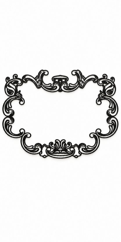 Design 361 Victorian Oval Frame Laser Cut Metal Privacy Screen Panel front main view