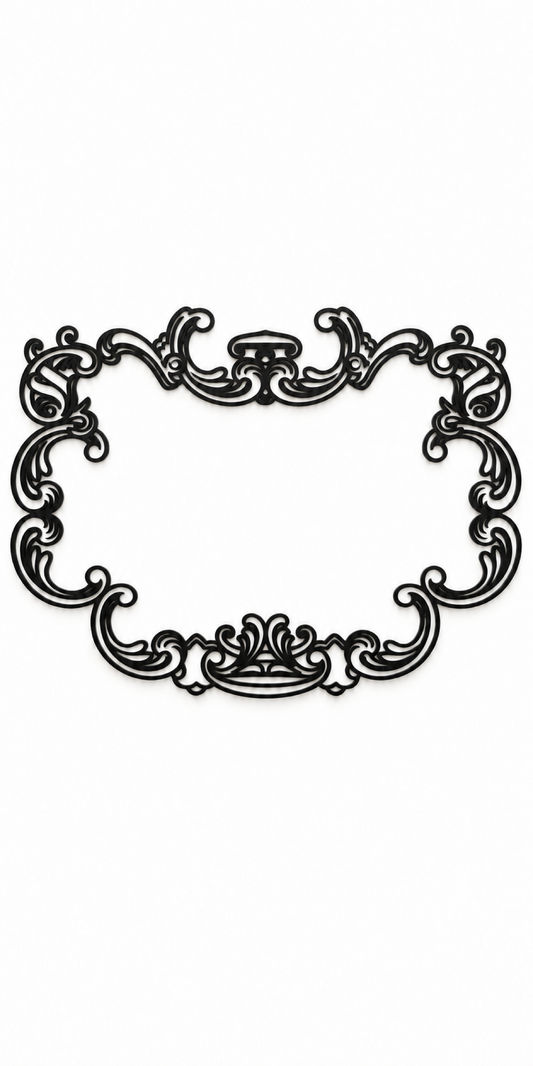 Design 361 Victorian Oval Frame Laser Cut Metal Privacy Screen Panel front main view