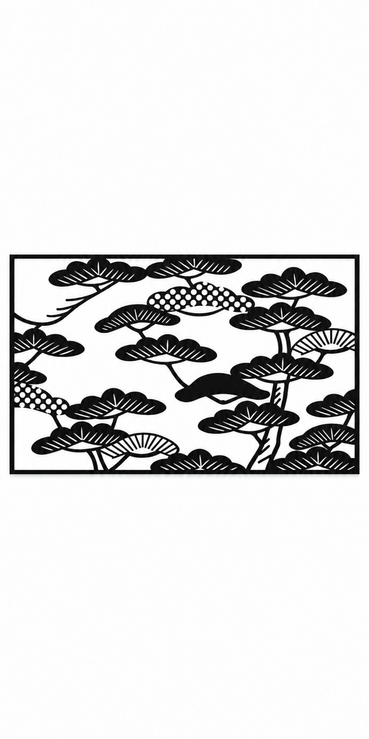 Design 362 Lotus Pond Scene Laser Cut Metal Privacy Screen Panel front main view