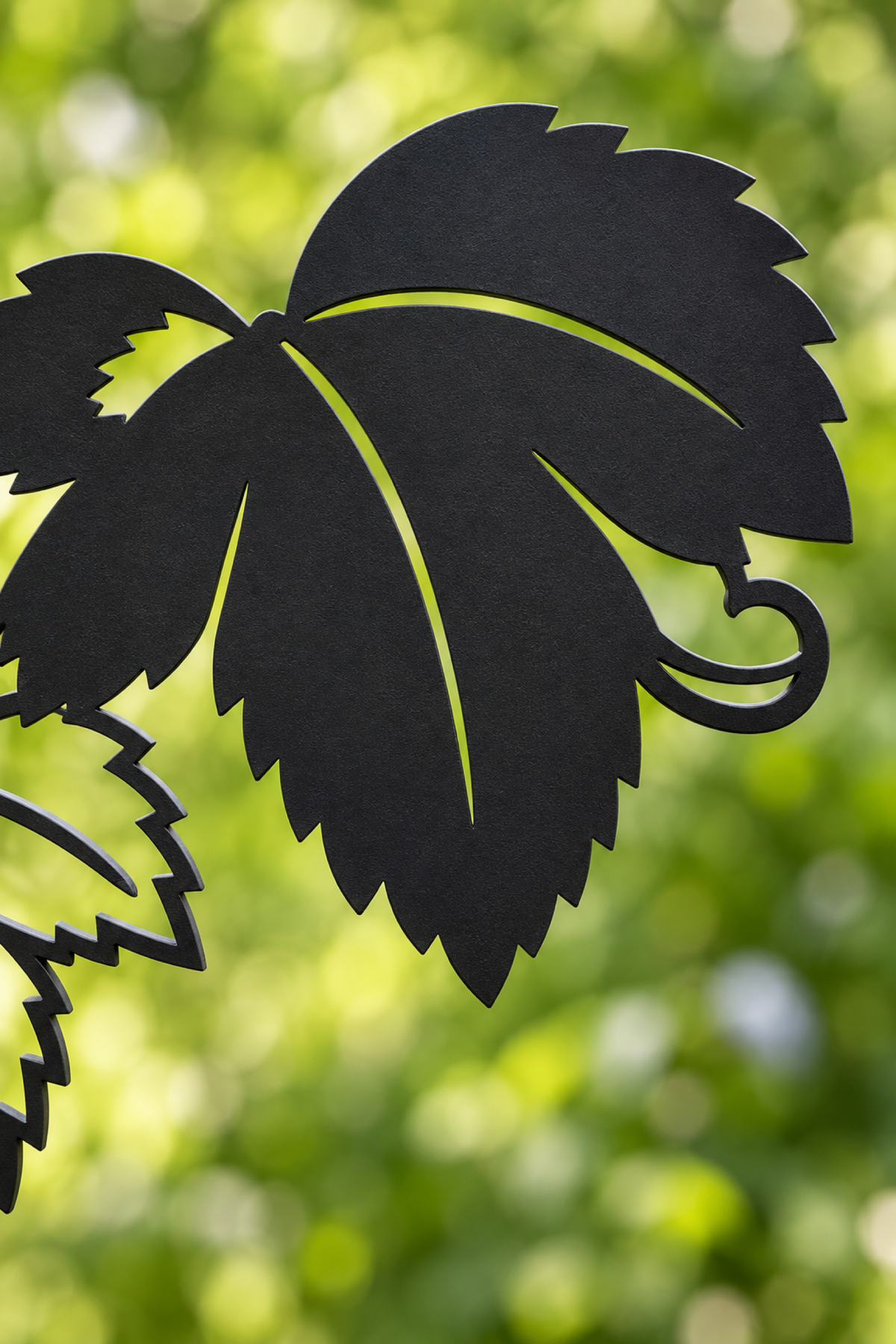 Design 363 Grape Vine Scene Laser Cut Metal Privacy Screen Panel close-up detail view