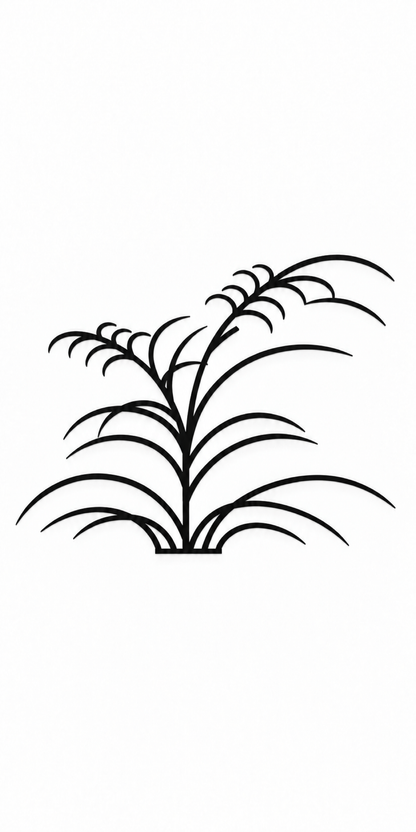 Design 364 Willow Grass Silhouette Laser Cut Metal Privacy Screen Panel front main view