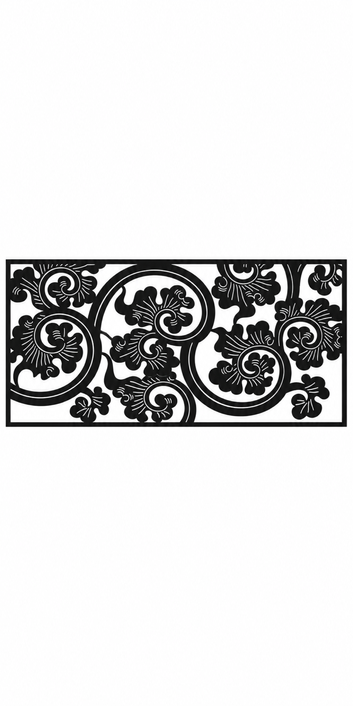 Design 365 Ornate Cloud Banner Laser Cut Metal Privacy Screen Panel front main view