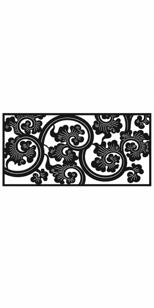 Design 365 Ornate Cloud Banner Laser Cut Metal Privacy Screen Panel front main view