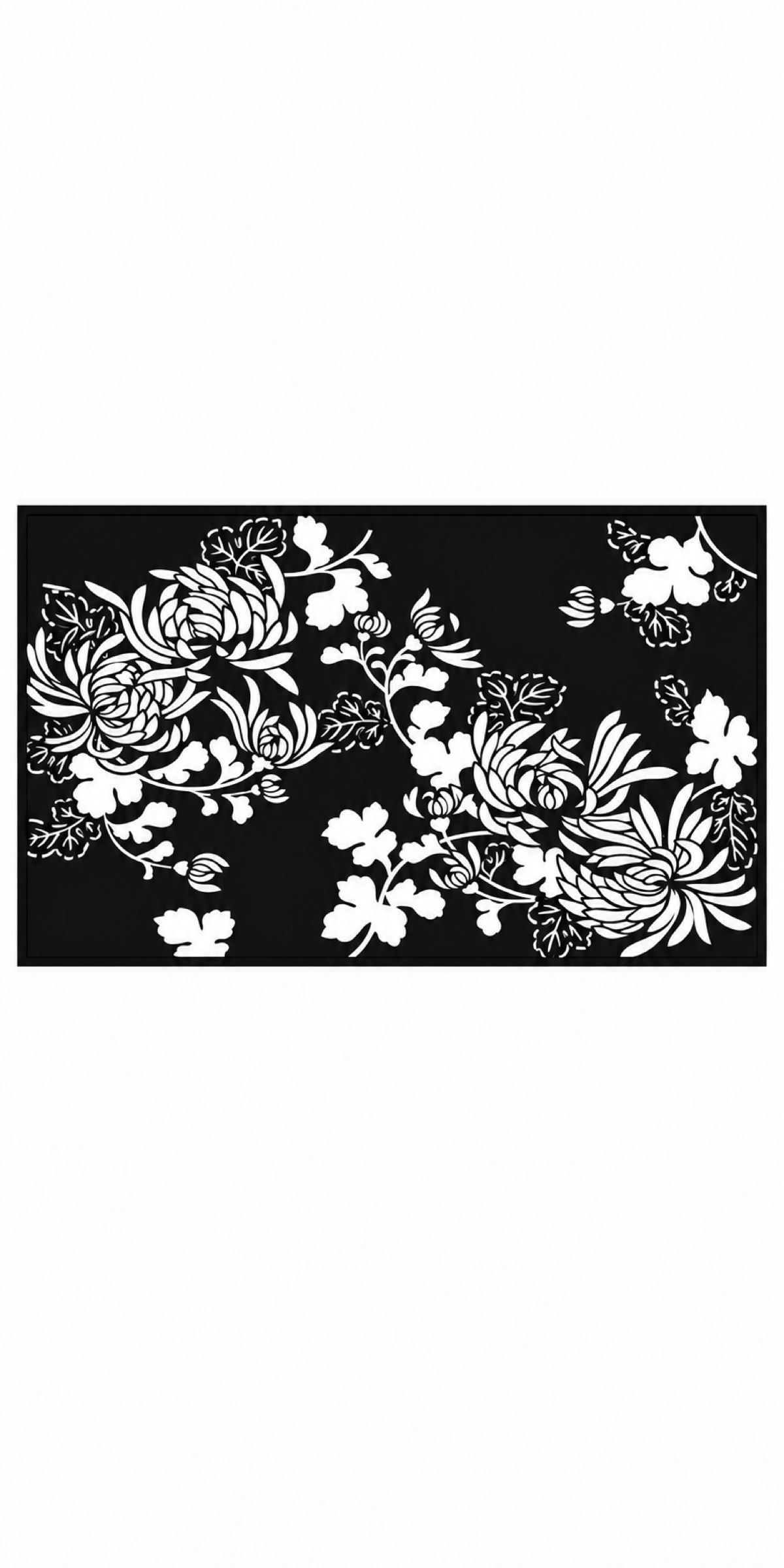 Design 367 Chrysanthemum Bouquet Laser Cut Metal Privacy Screen Panel front main view