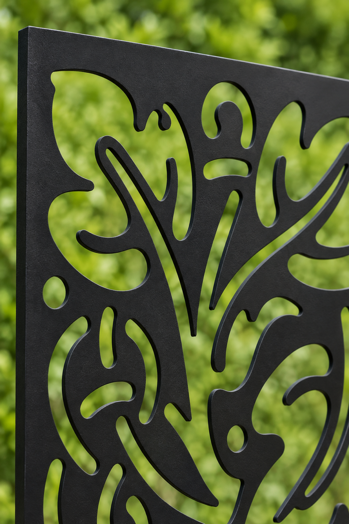 Design 373 Oak Leaf Repeat Laser Cut Metal Privacy Screen Panel close-up detail view