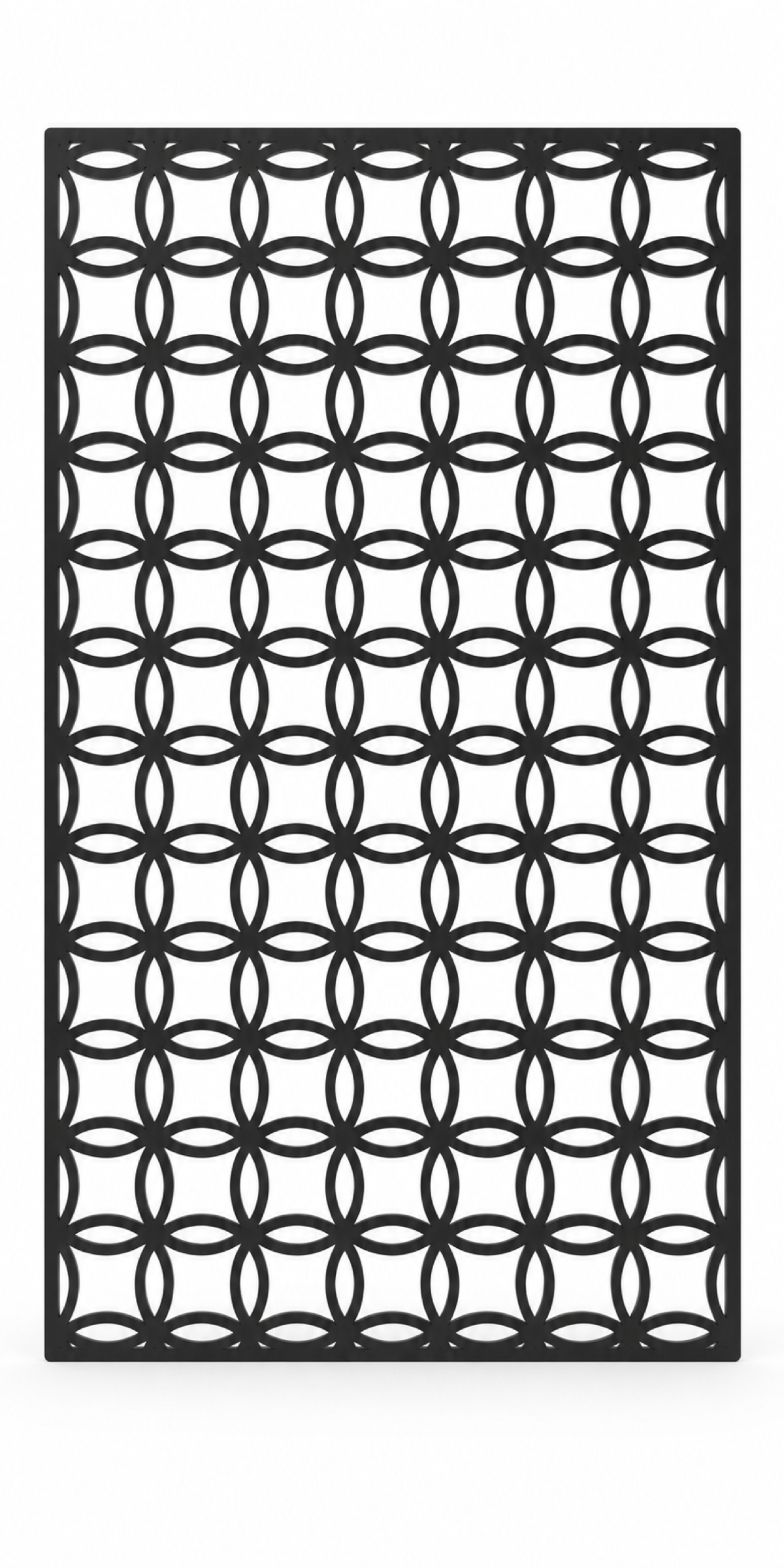 Design 376 Petal Link Grid Laser Cut Metal Privacy Screen Panel front main view