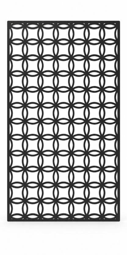 Design 376 Petal Link Grid Laser Cut Metal Privacy Screen Panel front main view