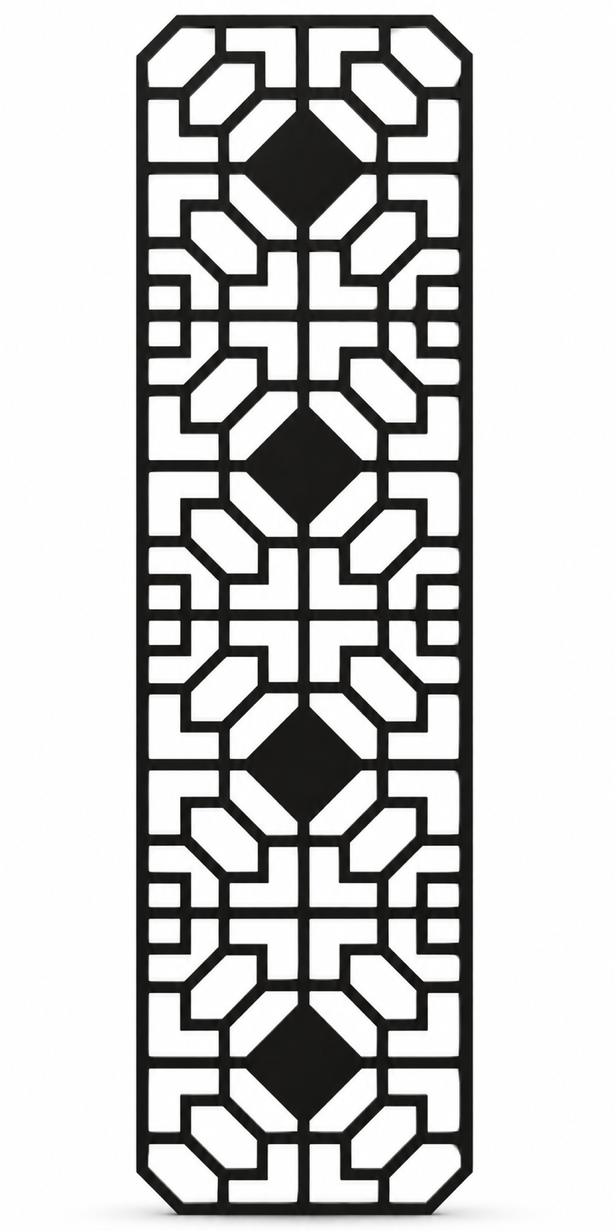 Design 377 Octagon Link Column Laser Cut Metal Privacy Screen Panel front main view