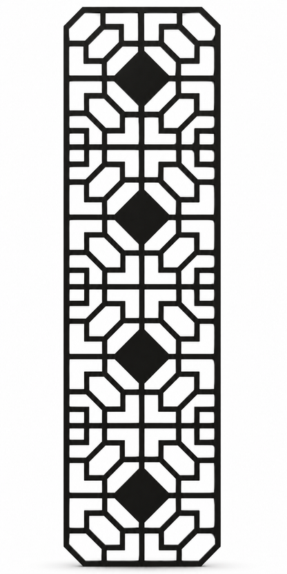 Design 377 Octagon Link Column Laser Cut Metal Privacy Screen Panel front main view
