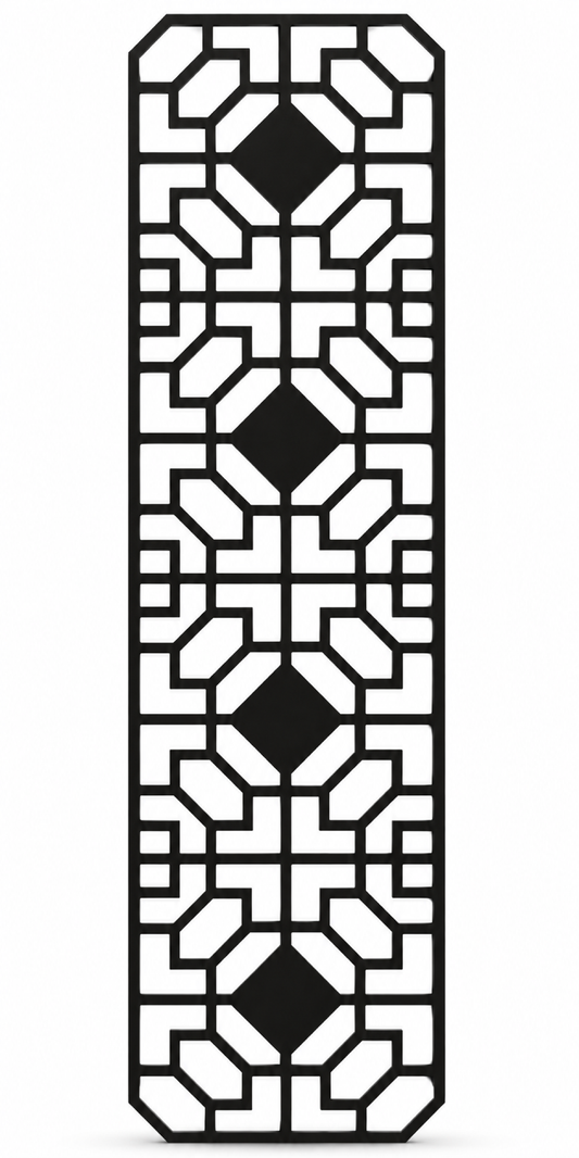 Design 377 Octagon Link Column Laser Cut Metal Privacy Screen Panel front main view