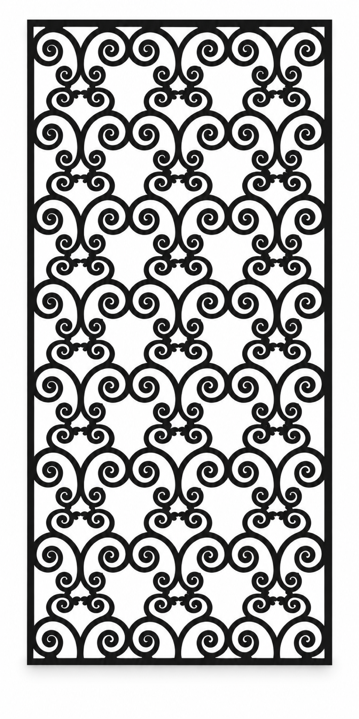 Design 378 Fine Spiral Repeat Laser Cut Metal Privacy Screen Panel front main view