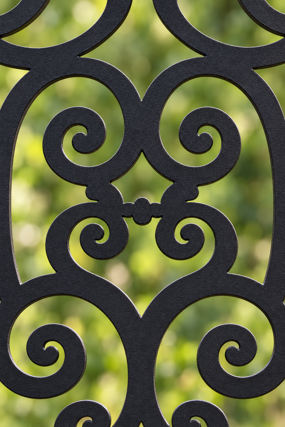 Design 378 Fine Spiral Repeat Laser Cut Metal Privacy Screen Panel close-up detail view