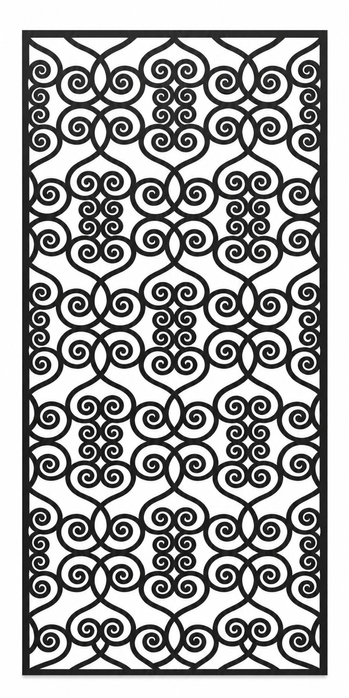 Design 379 Central Cloud Medallion Laser Cut Metal Privacy Screen Panel front main view